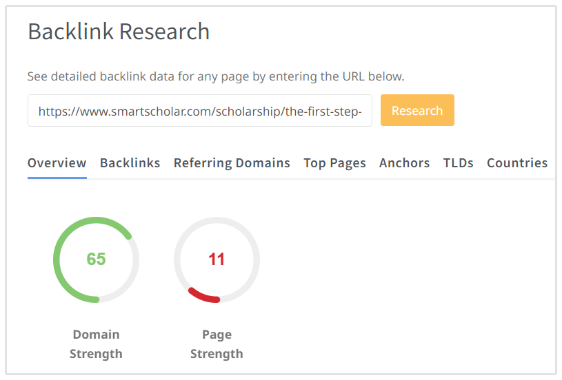 Força de Domínio e Página do SmartScholar